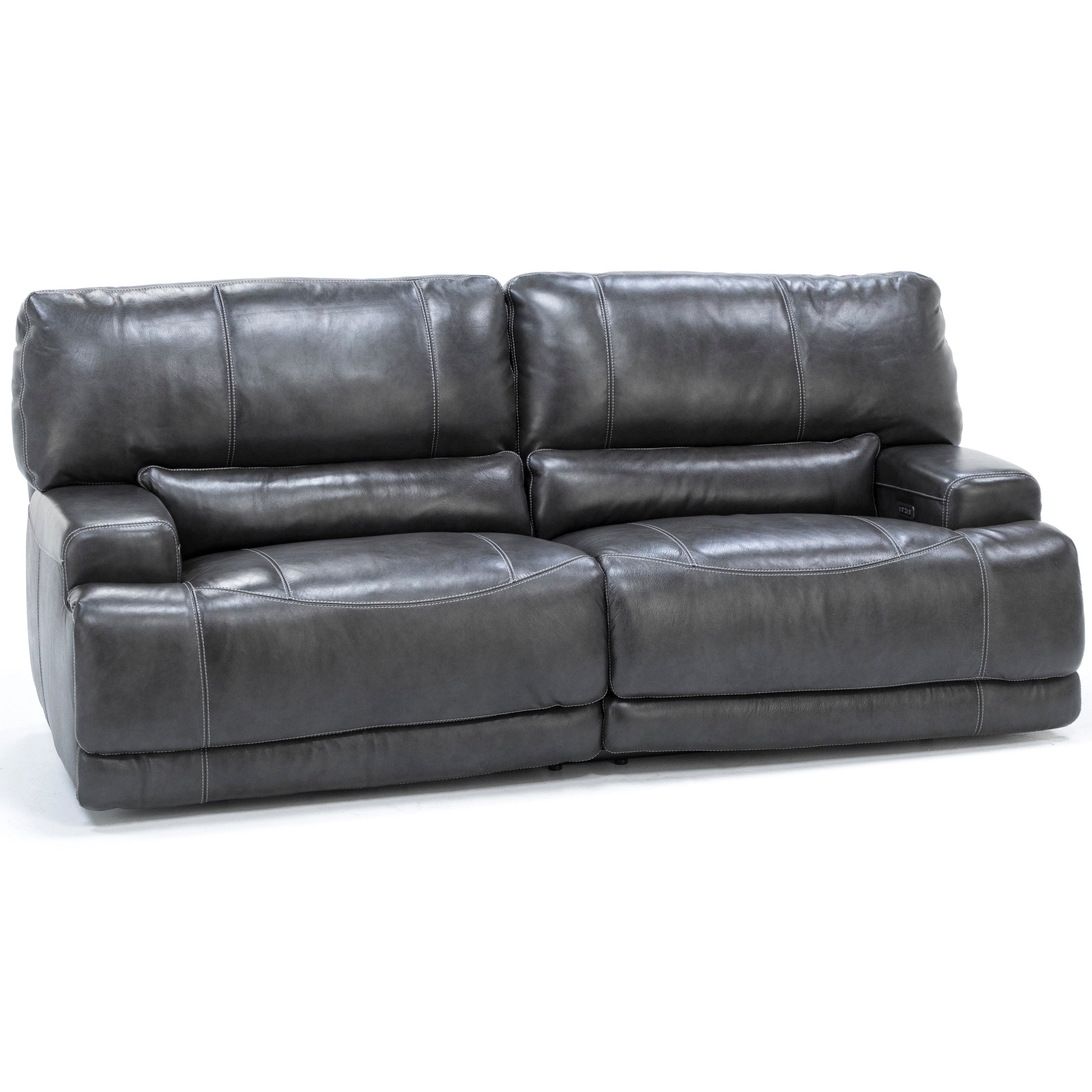 Placier Leather Power Headrest Reclining Sofa in Charcoal for your