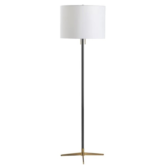 Black and Brass Metal Floor Lamp 62"H