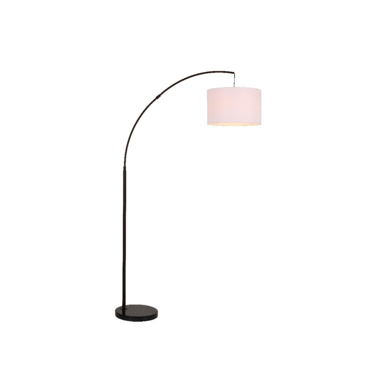 Bronze Metal Arc with Marble Base Floor Lamp 75.5"H