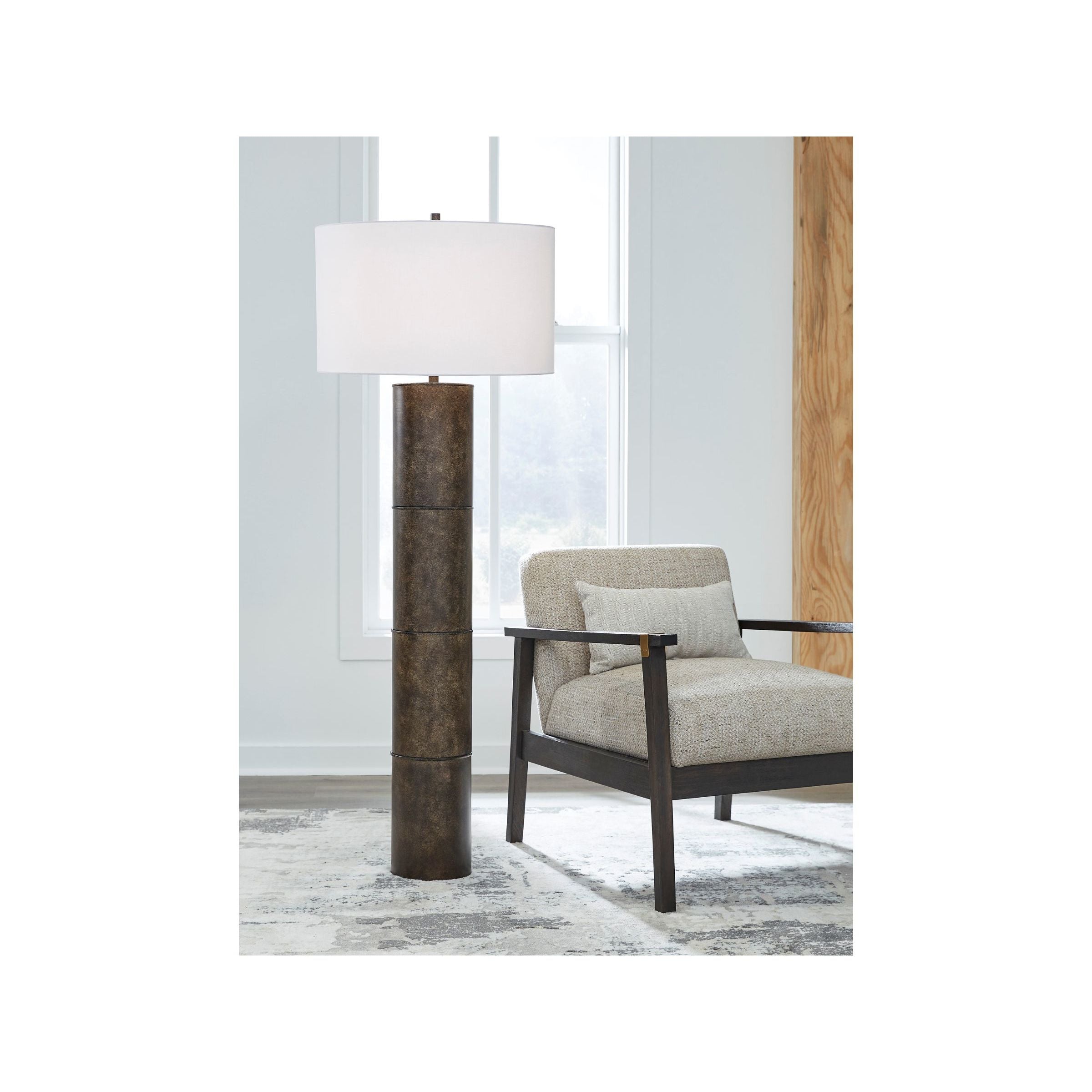 Bronze Metal Floor Lamp 65.5"H