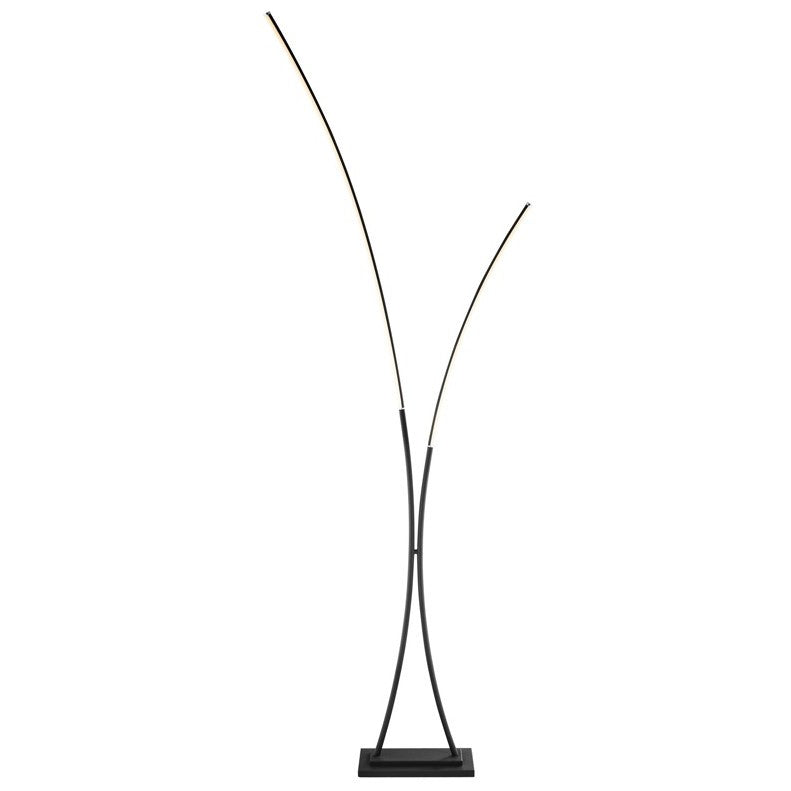Two Light Black LED Arc Lamp 85"H
