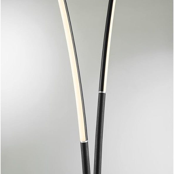 Two Light Black LED Arc Lamp 85"H