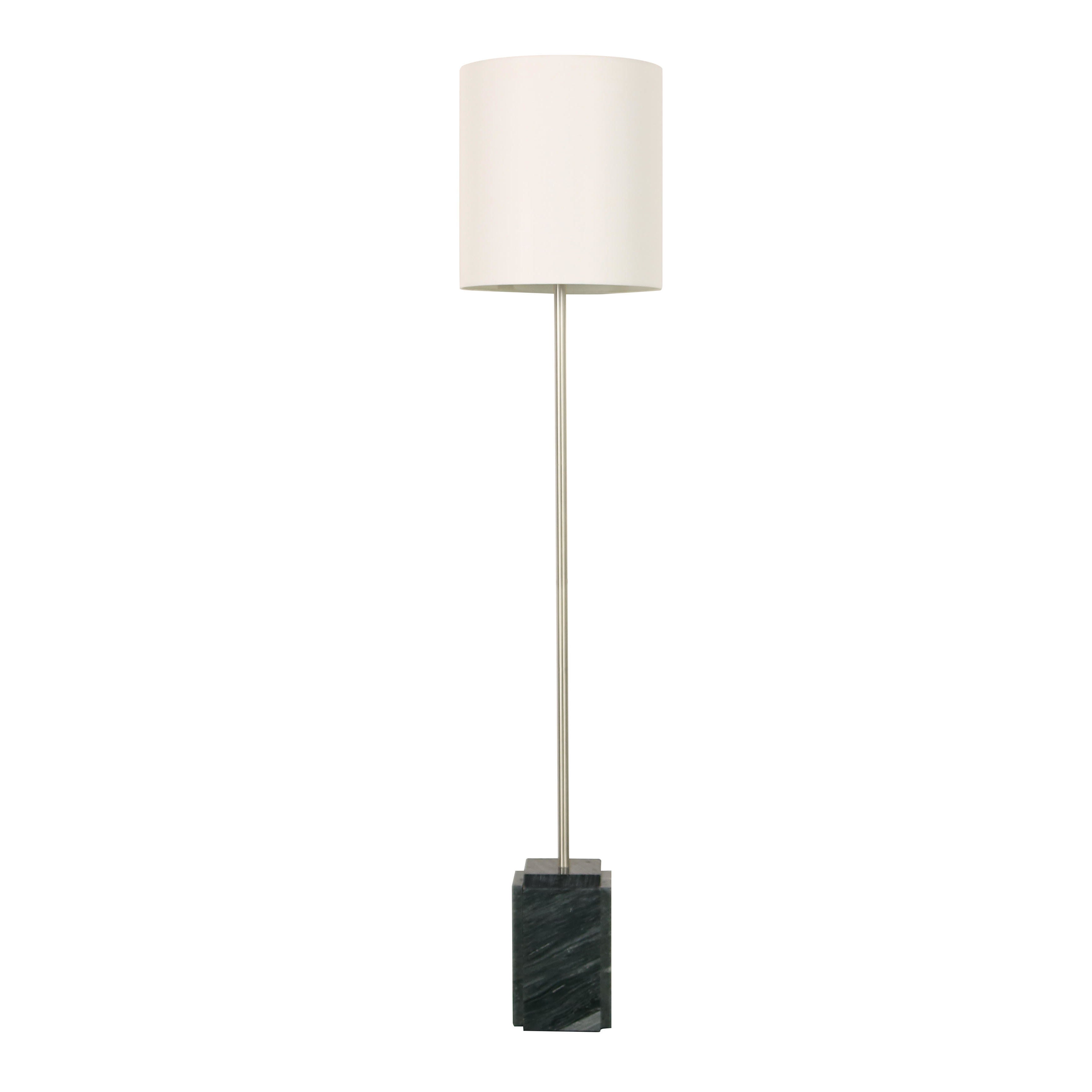 Nickel Marble Floor Lamp 63"H
