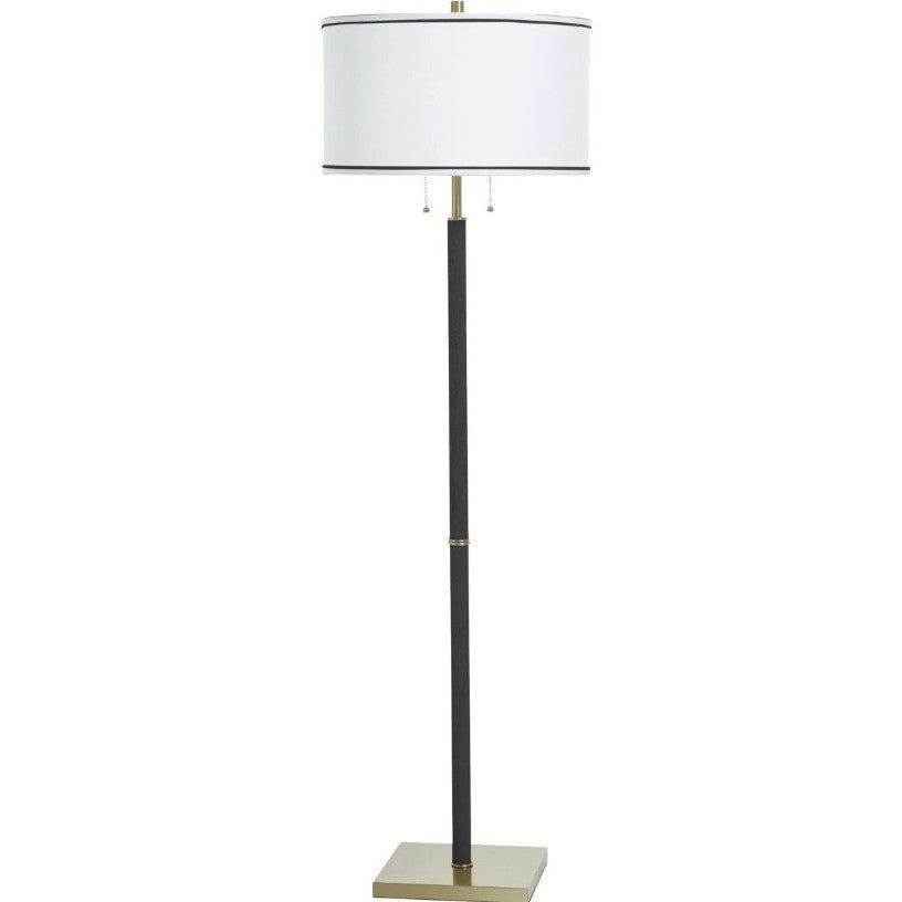 Black and Brass Finish Floor Lamp 63"H