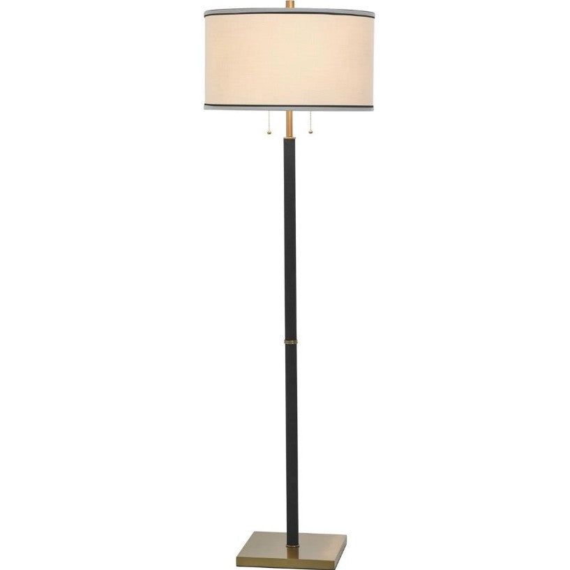 Black and Brass Finish Floor Lamp 63"H