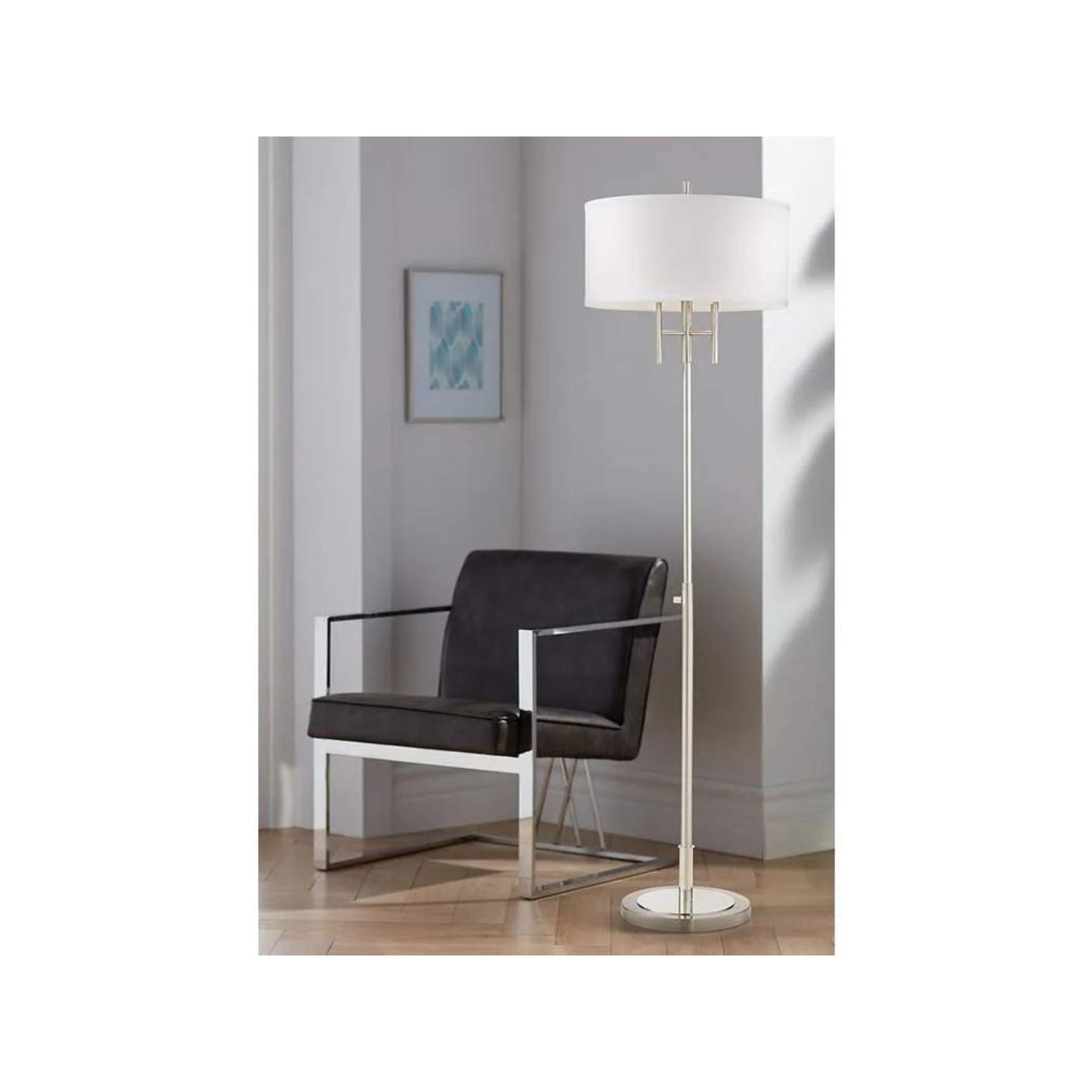 Nickel Floor Lamp 66"H