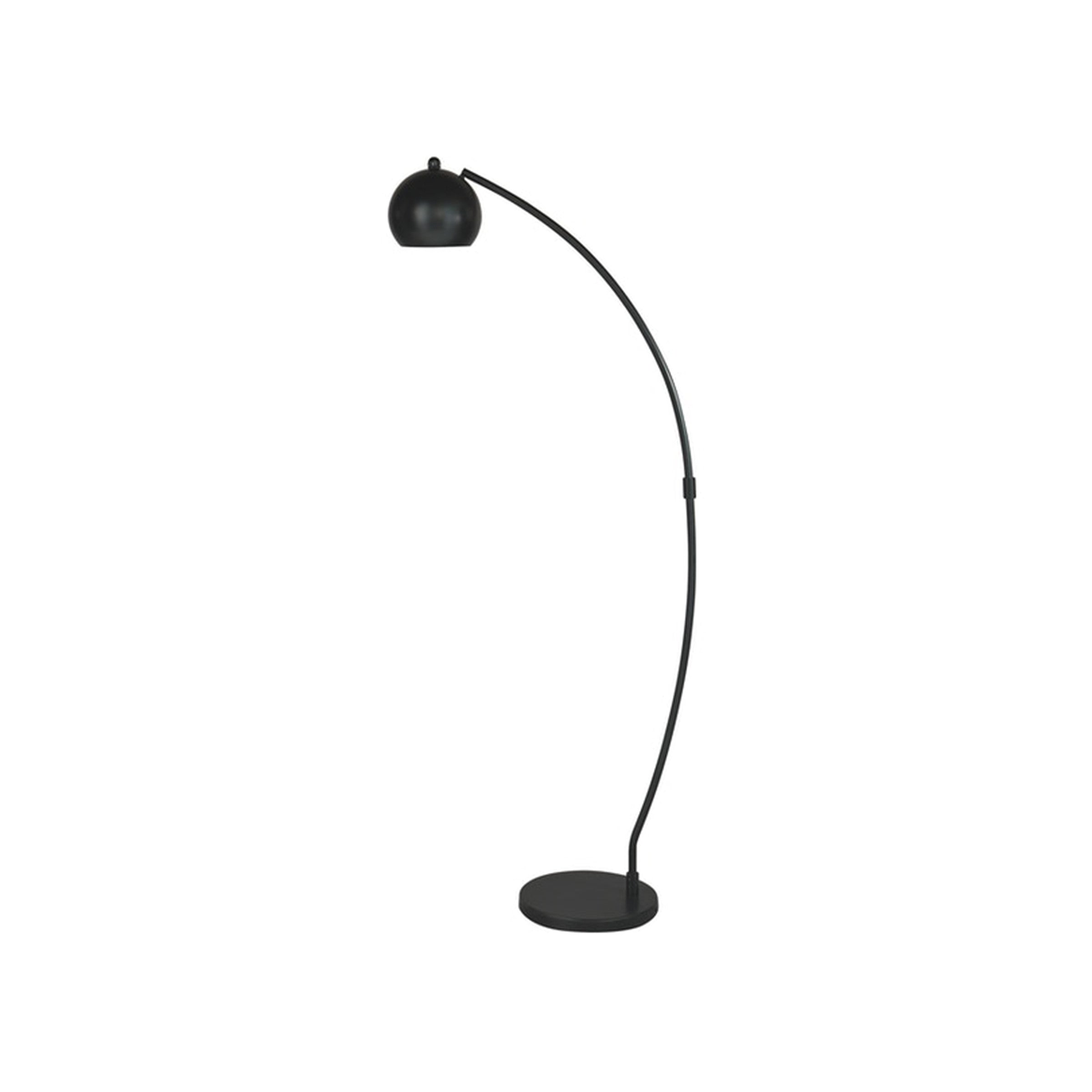 Black Metal Arc Floor Lamp 58"H