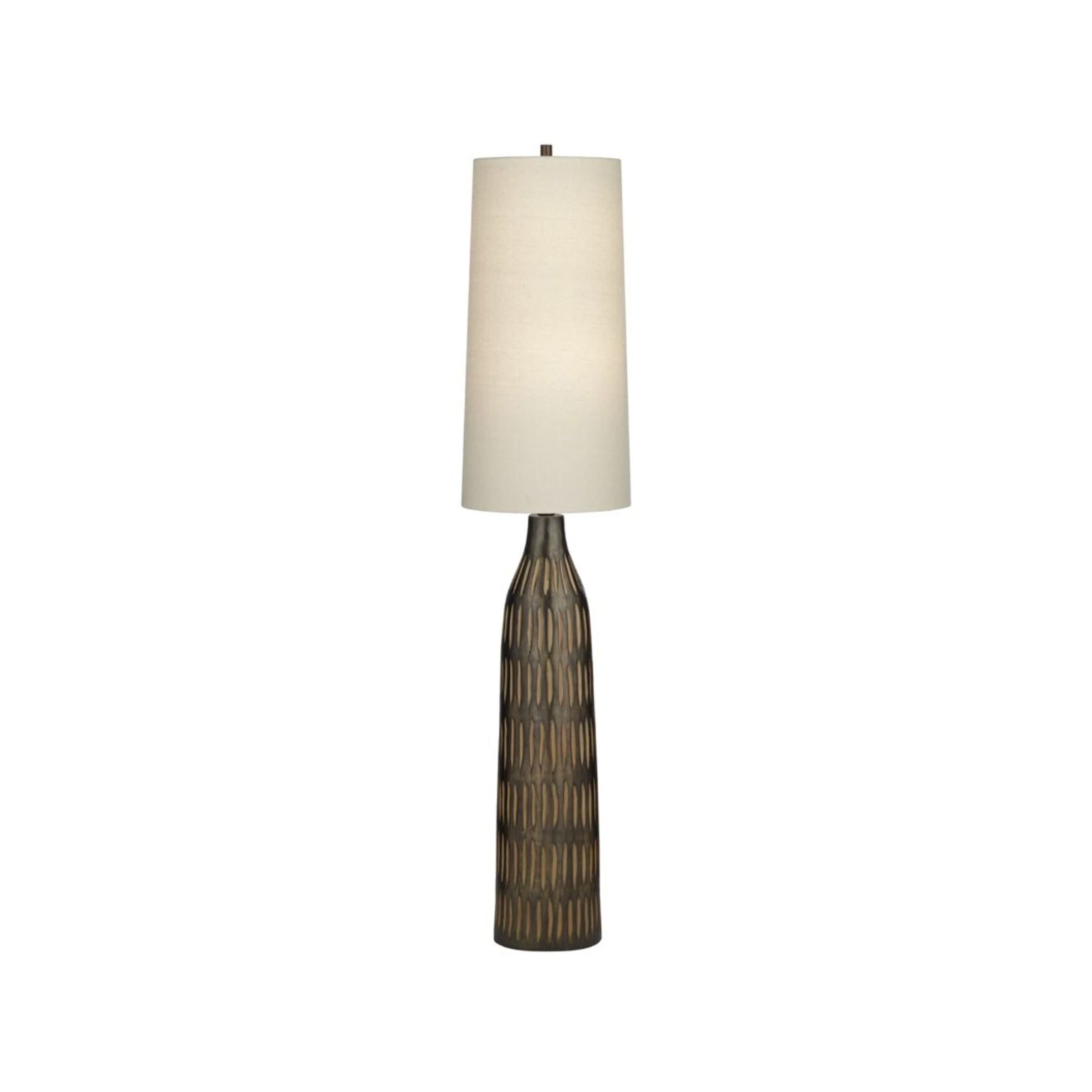 Espresso Carved Floor Lamp 66.5"H