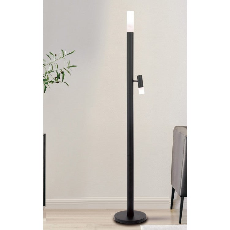 Black LED Reading Floor Lamp 70.75"H