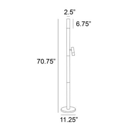Black LED Reading Floor Lamp 70.75"H