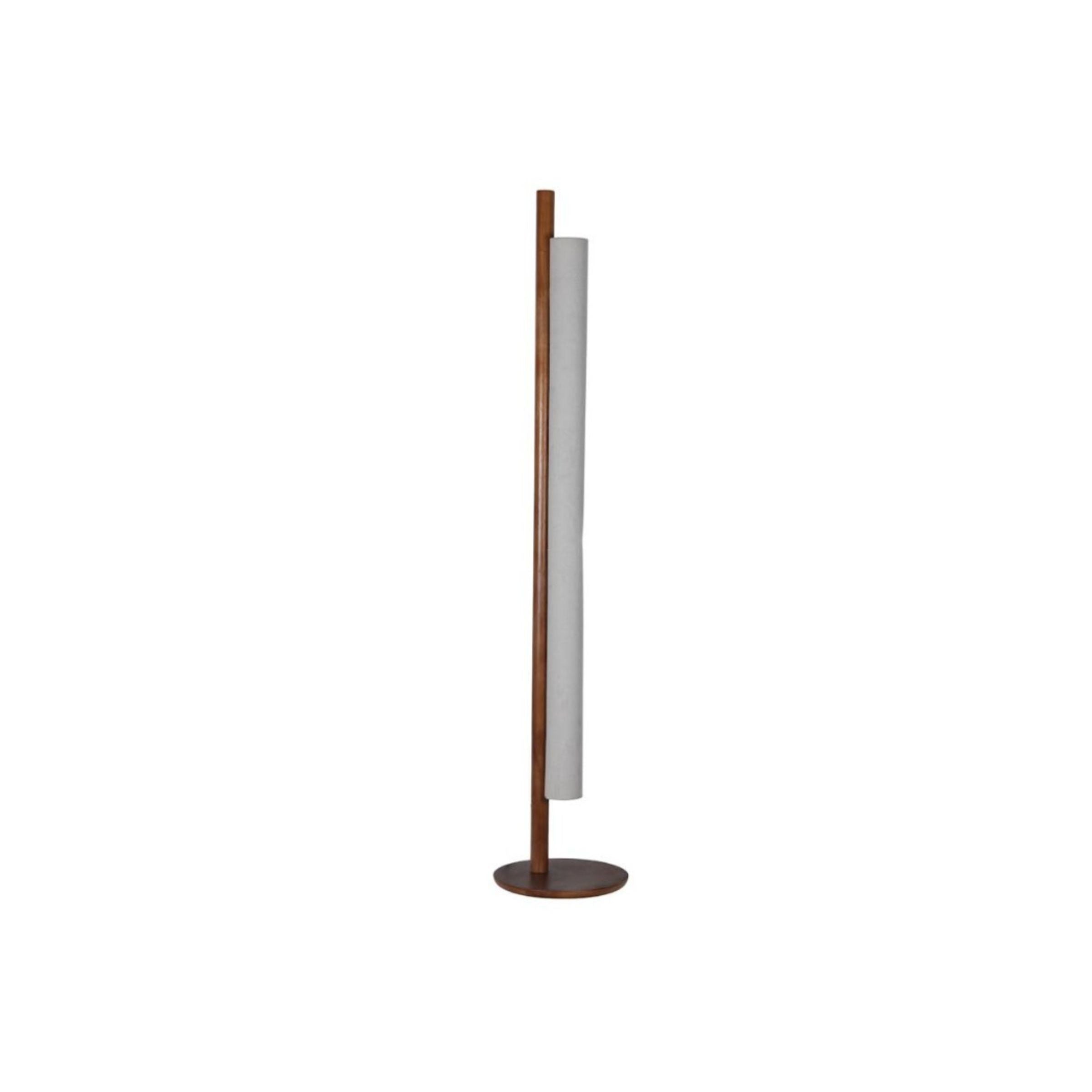 Medium Oak Finished LED Floor Lamp 43.5"H