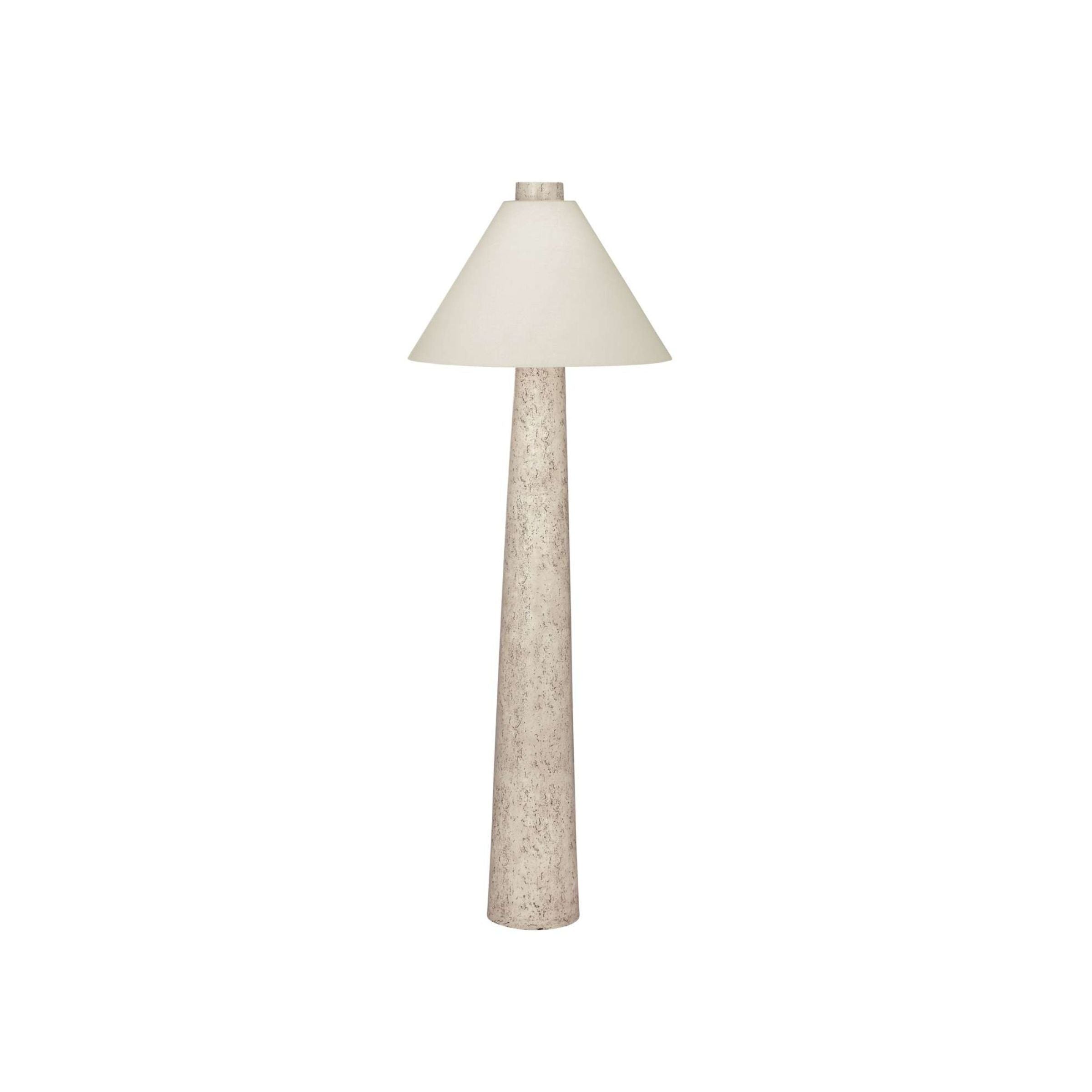 Cream Textured Cone Floor Lamp 63"H