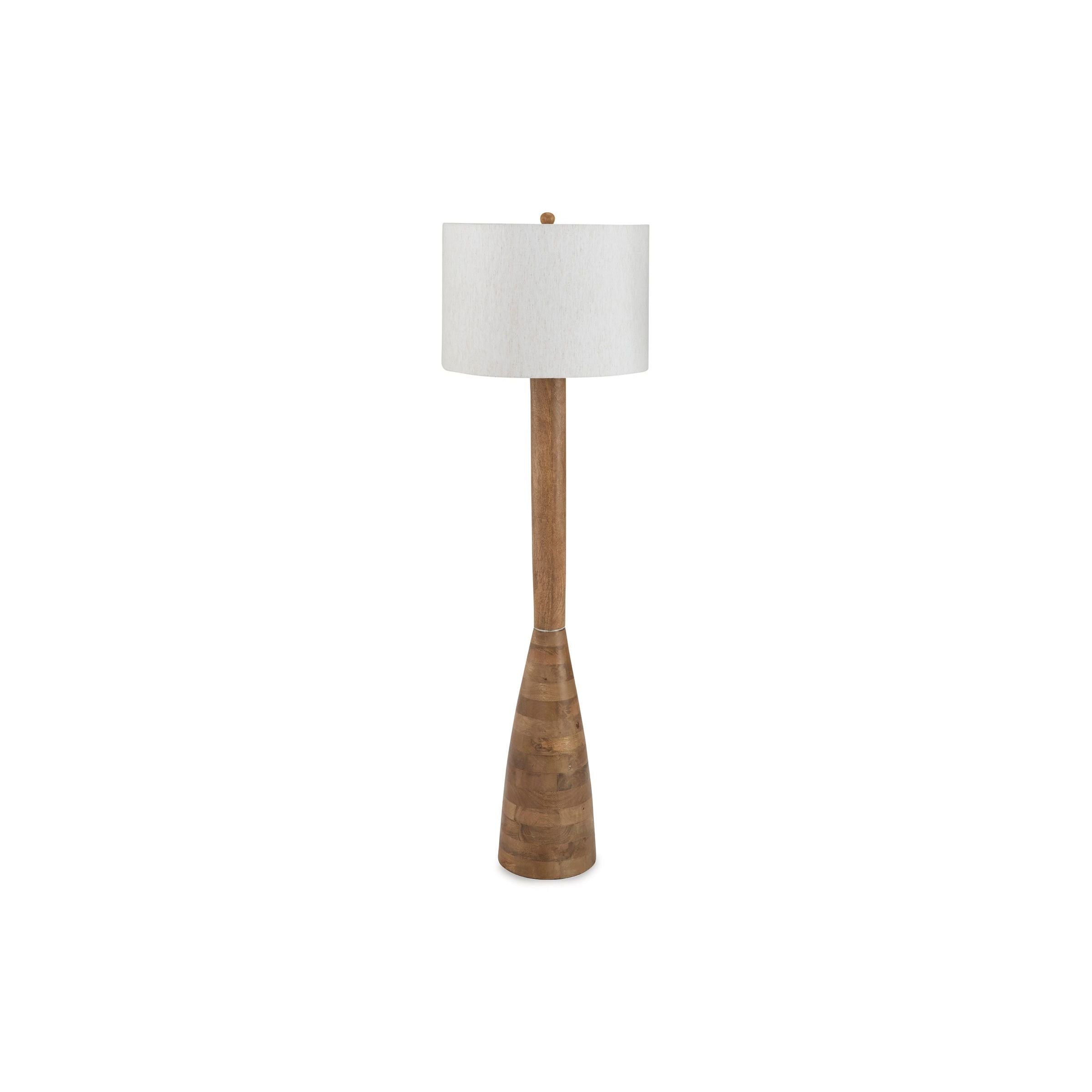 Natural Wood Floor Lamp 60"H