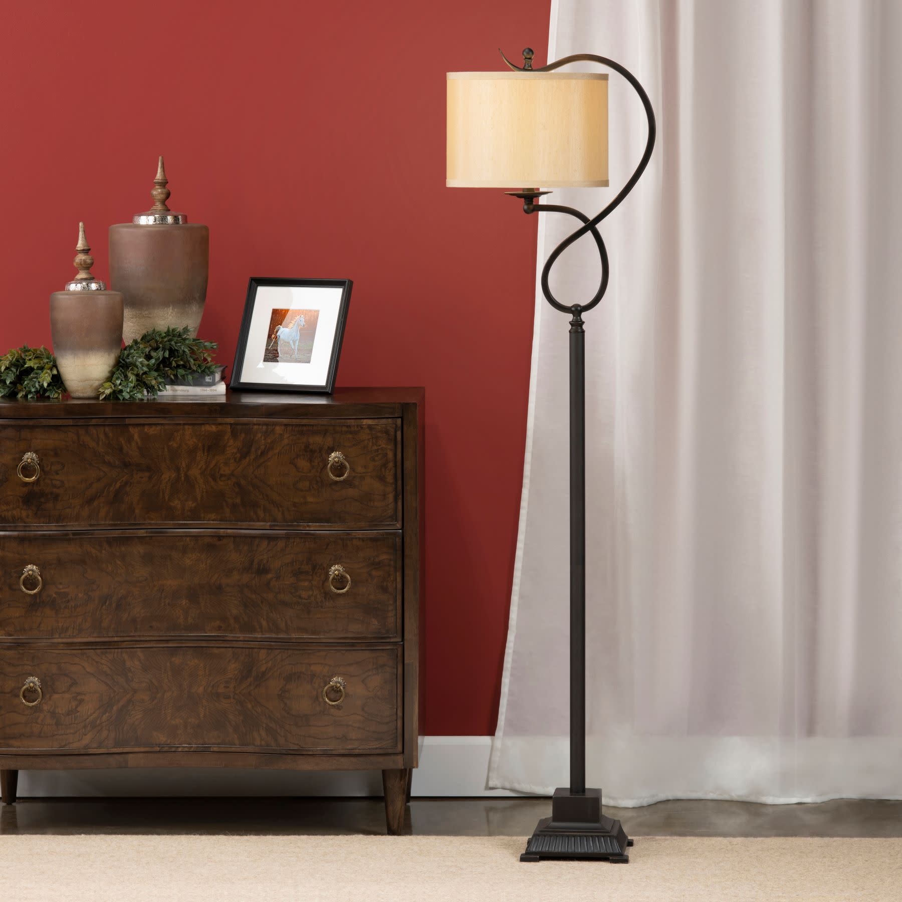 Bronze Twist Floor Lamp 61"H
