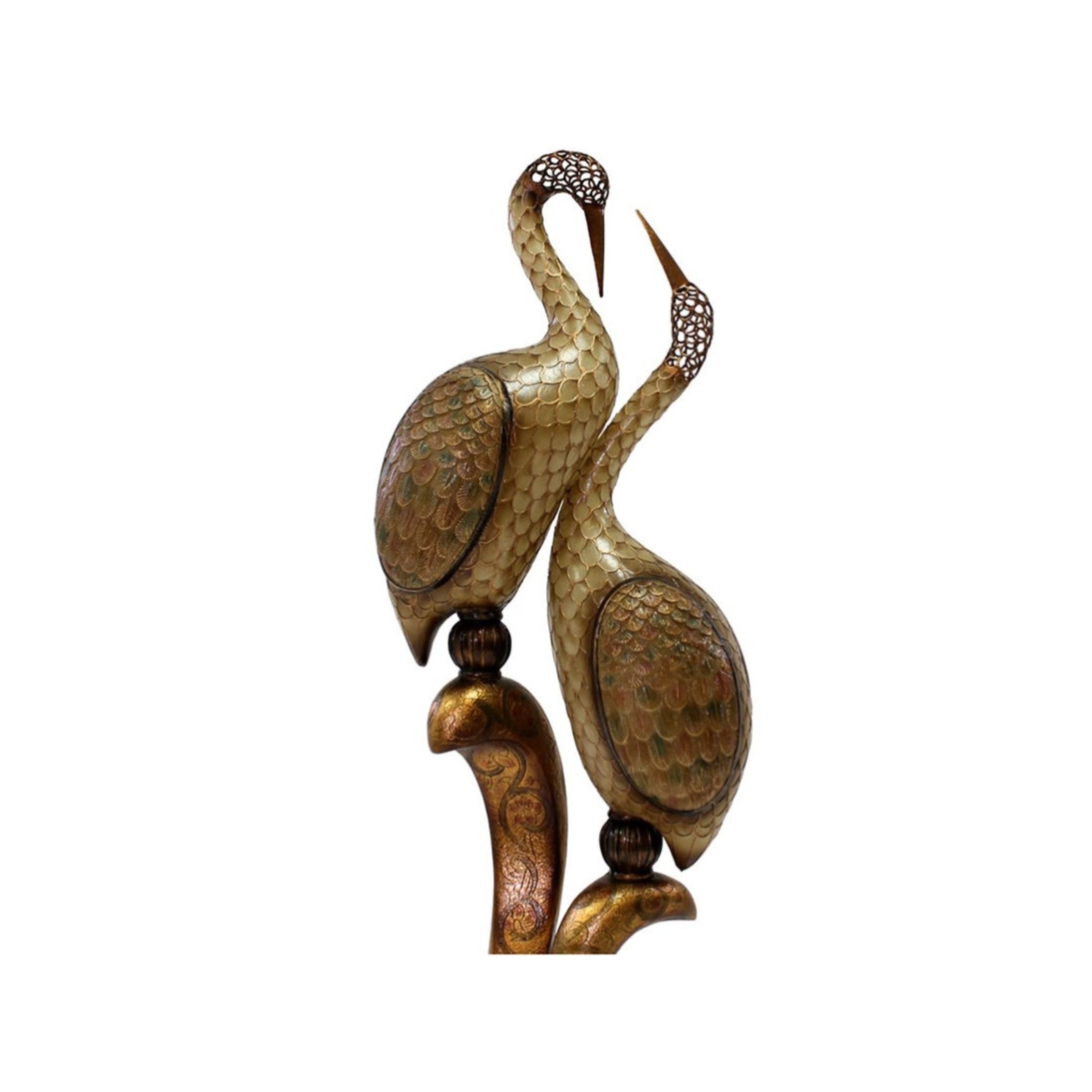 Swan with 2 Egrets Floor Lamp 85"H