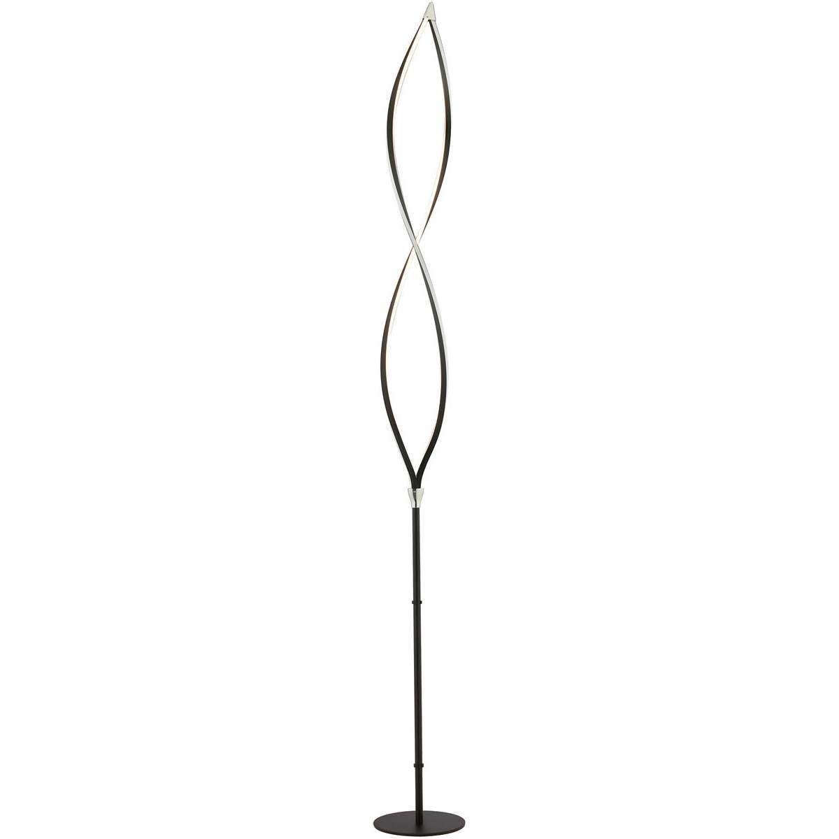 Chrome and Black LED Floor Lamp 70"H