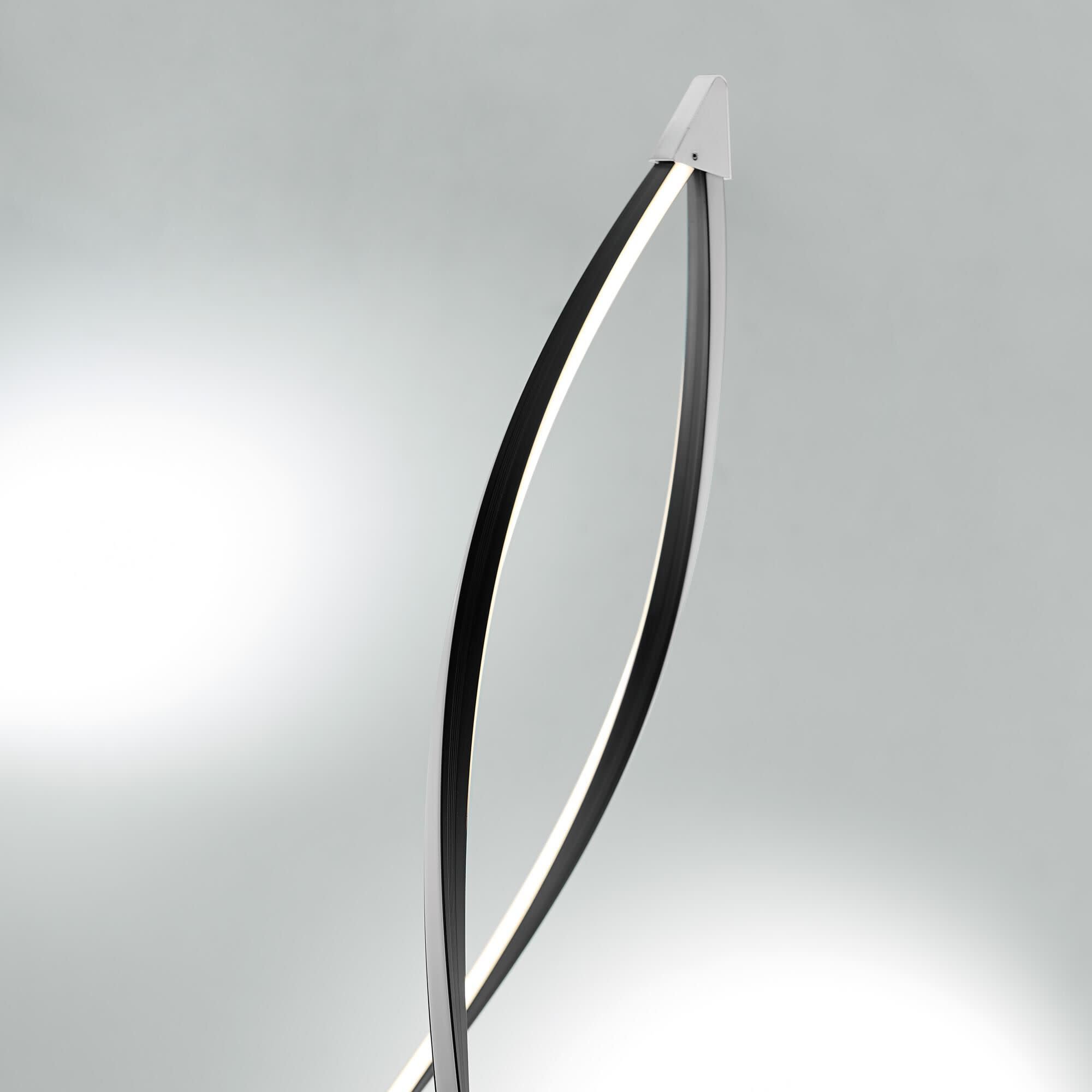 Chrome and Black LED Floor Lamp 70"H