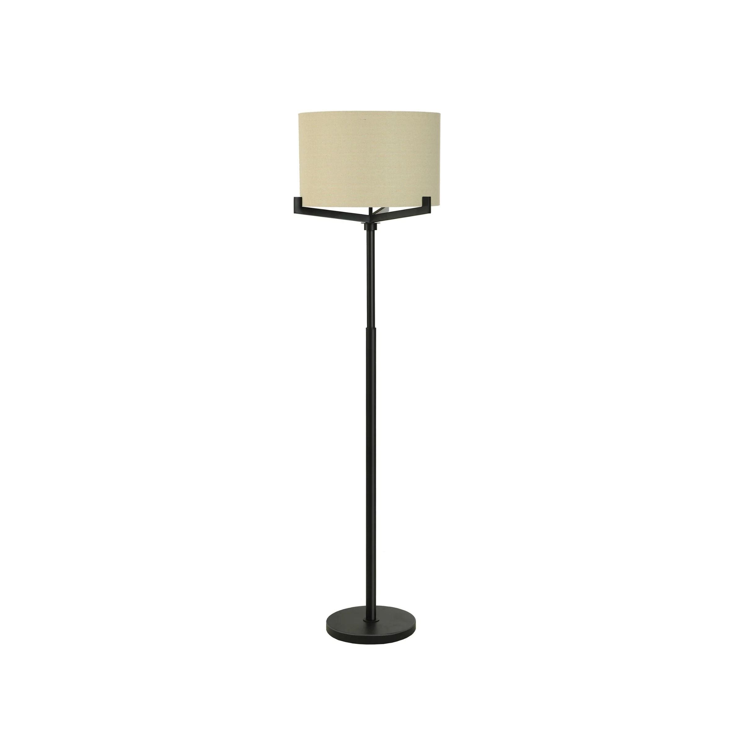 Brushed Black Metal Floor Lamp 63"H