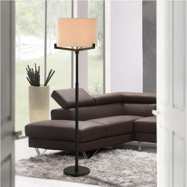 Brushed Black Metal Floor Lamp 63"H