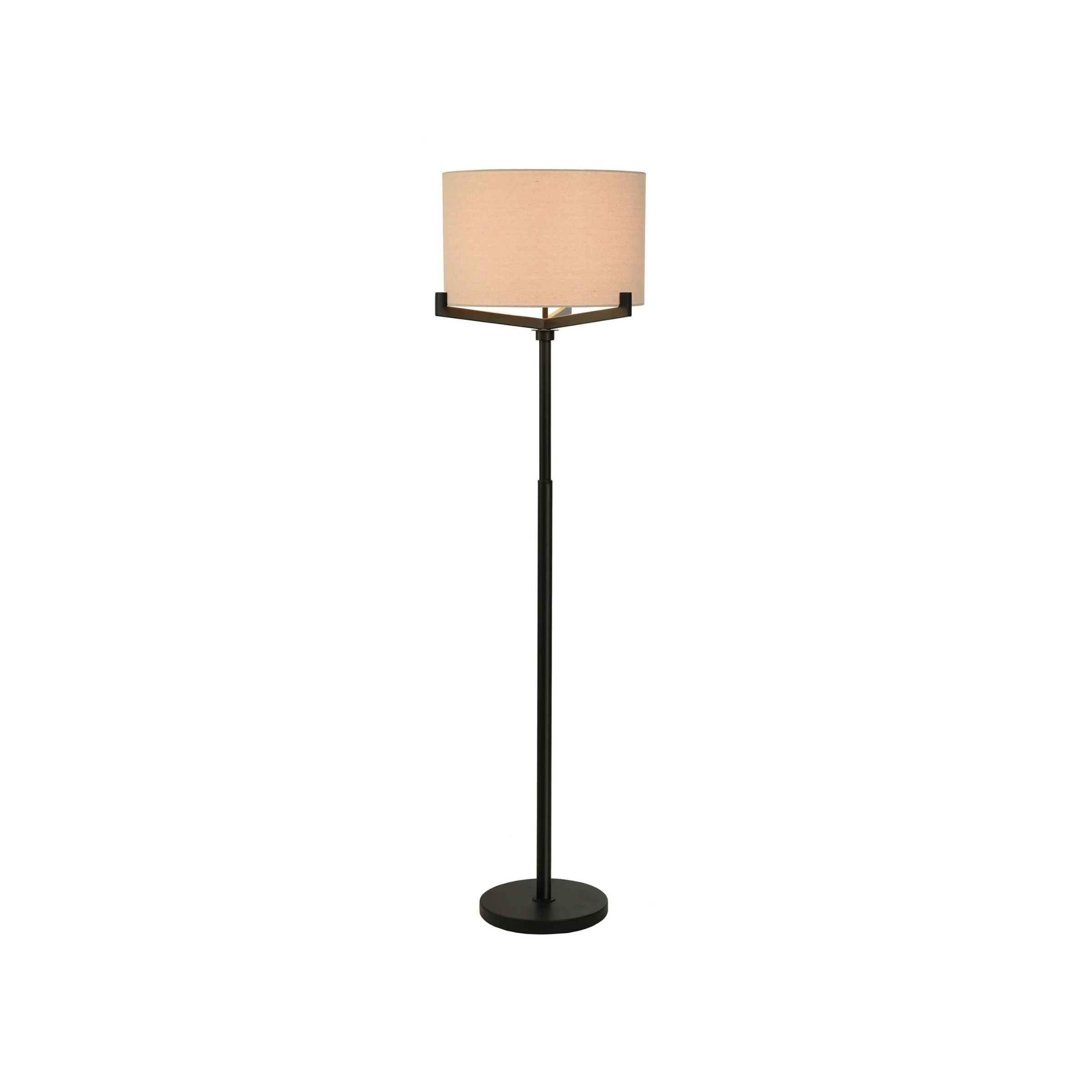 Brushed Black Metal Floor Lamp 63"H