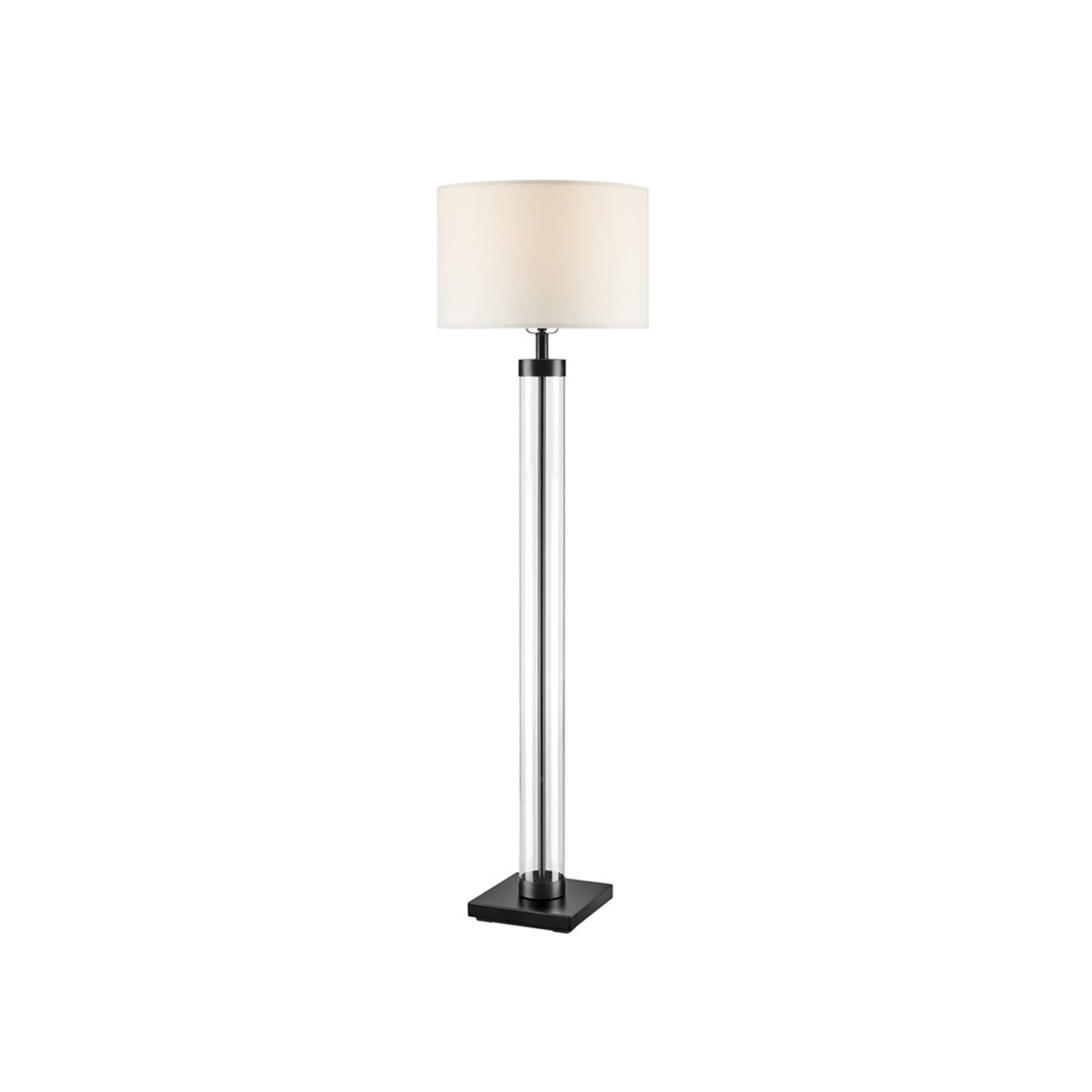Black and Glass Floor Lamp 60"H