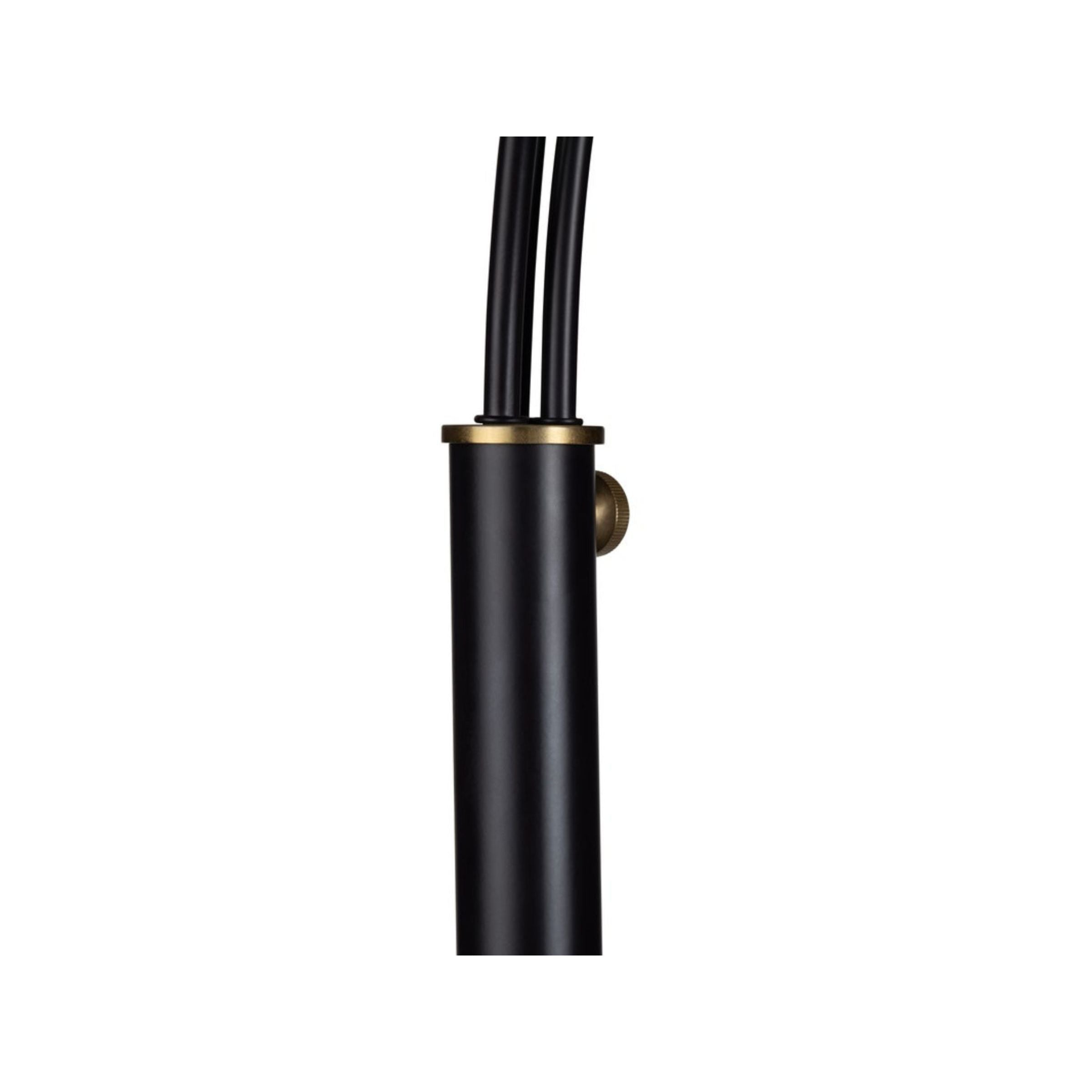 Black 3-Light Metal Arc Floor Lamp 82"H