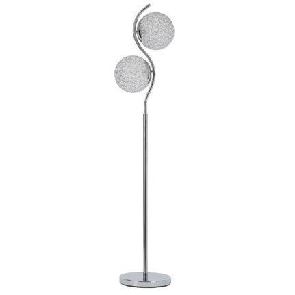 Bling Double Globe Silver Floor Lamp 59"H