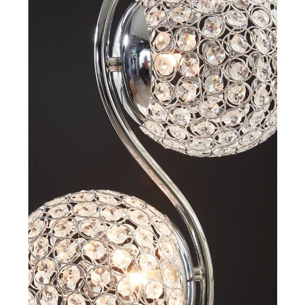 Bling Double Globe Silver Floor Lamp 59"H
