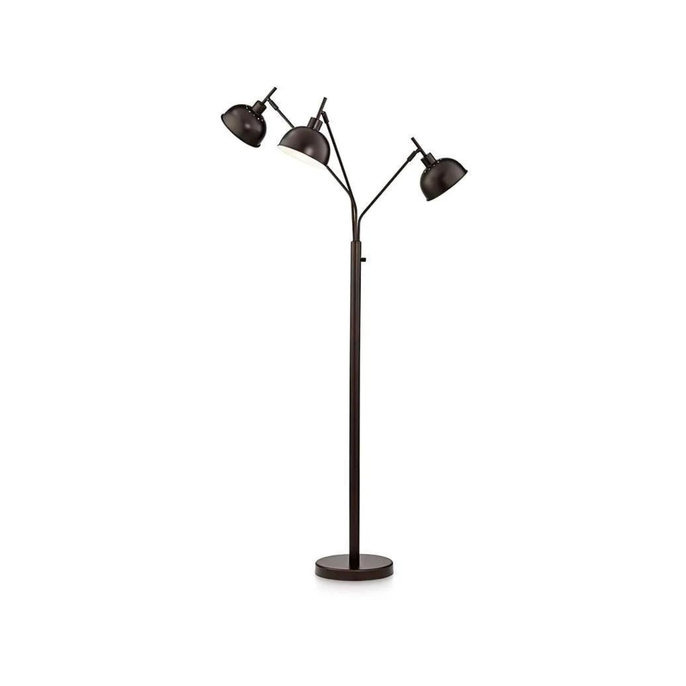 Bronze Metal Industrial 3-Lite Arc Lamp 70"H