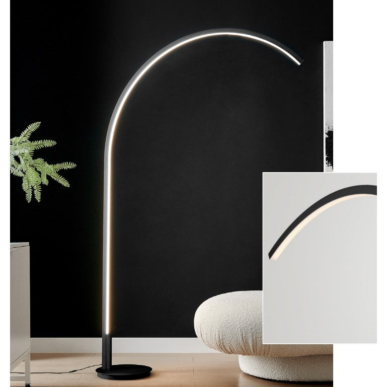 Black LED Arc Lamp 74.25"H