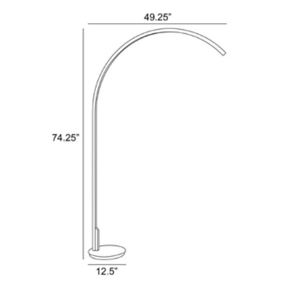 Black LED Arc Lamp 74.25"H