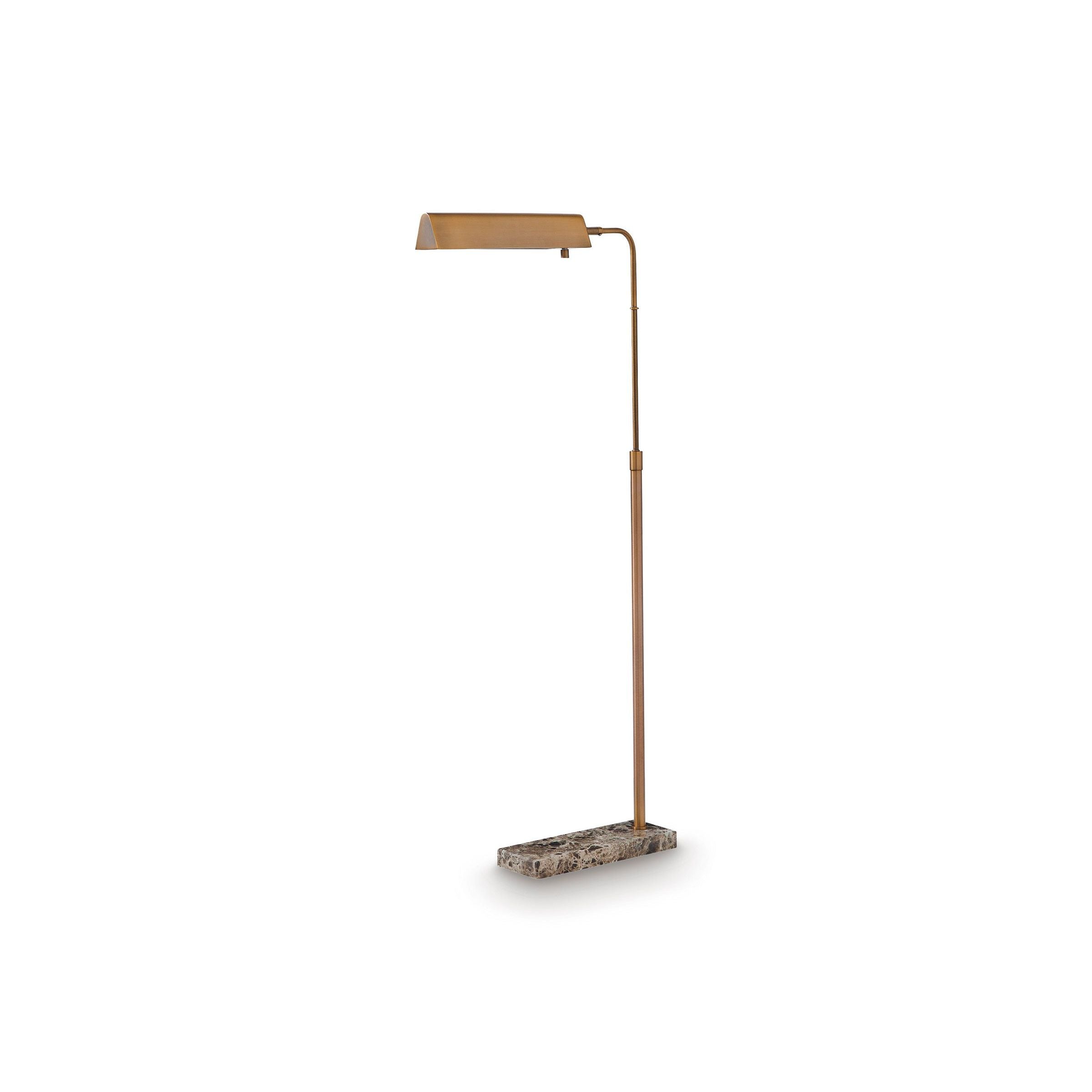 Bronze Metal and Marble Adjustable Floor Lamp 59"H