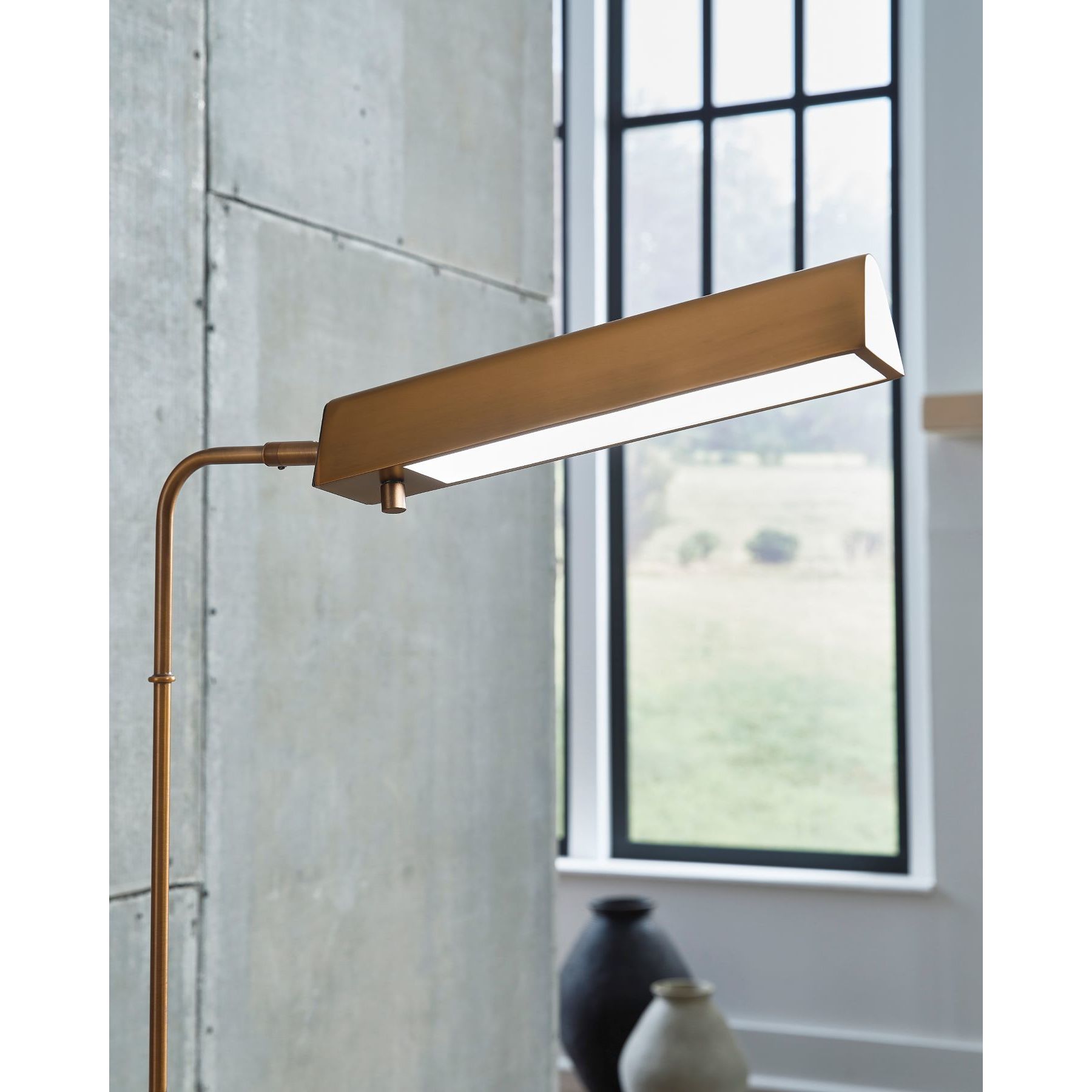 Bronze Metal and Marble Adjustable Floor Lamp 59"H