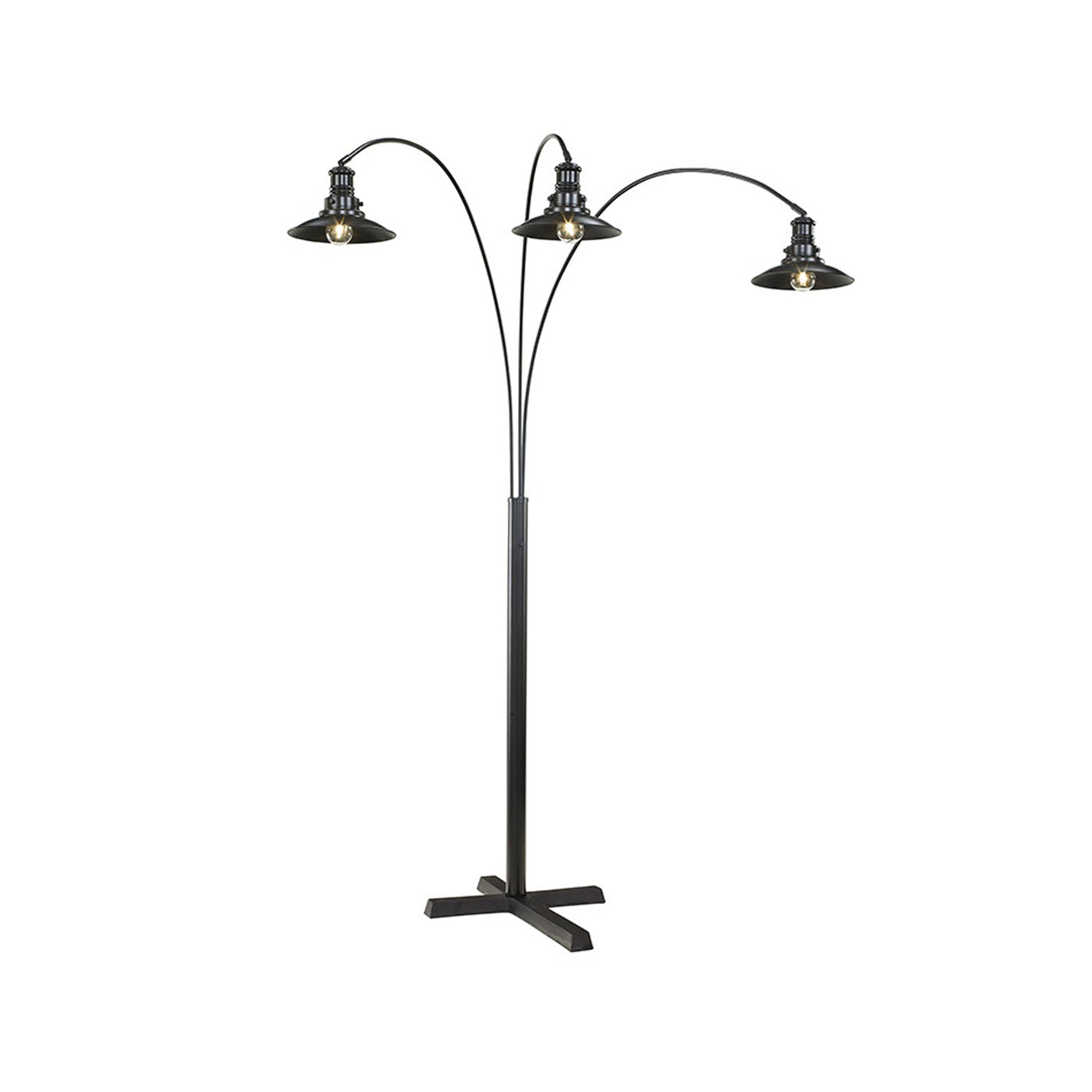 Black Metal Urban 3-Light Arc Lamp 83"H