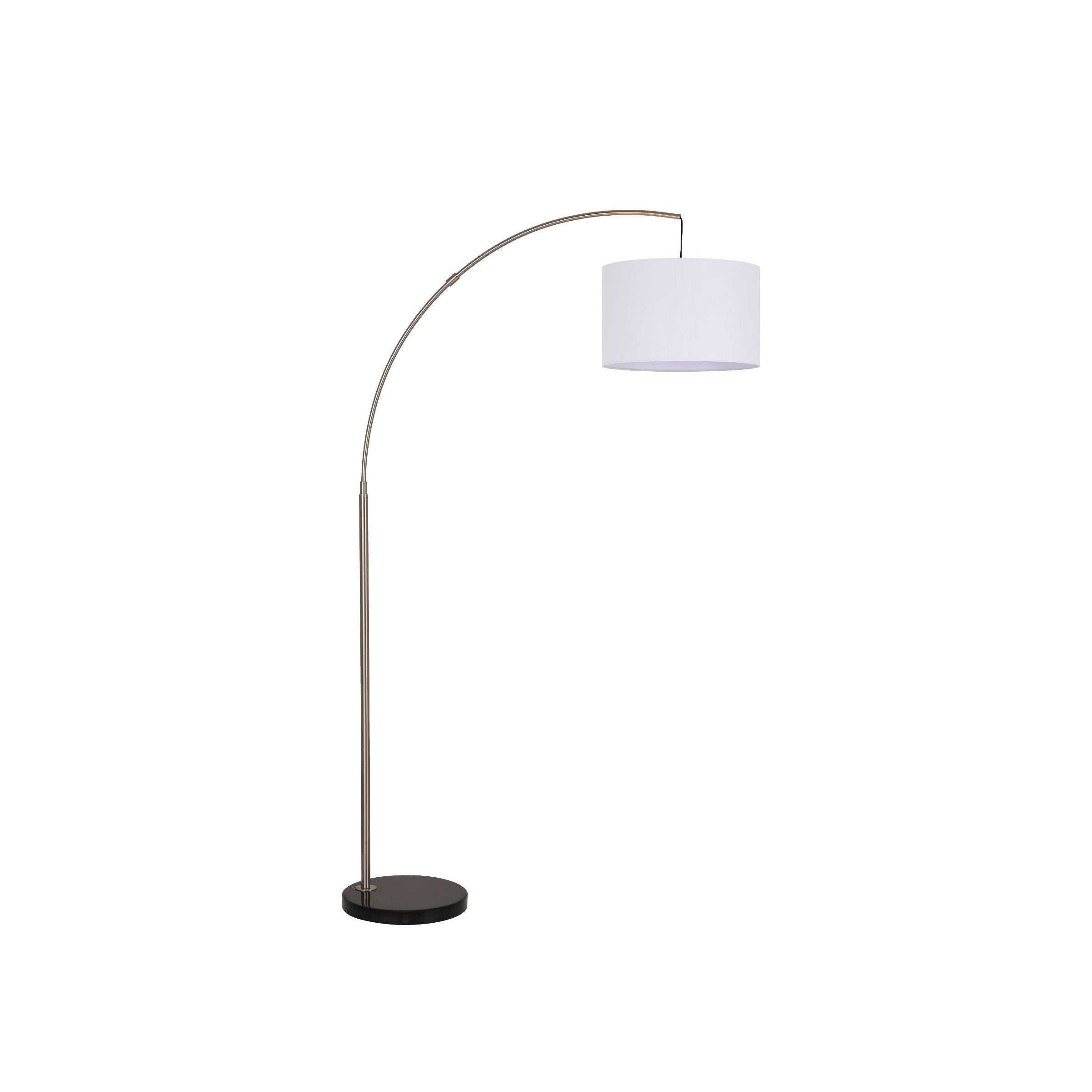 Steel Finished Metal Arc with Marble Base Floor Lamp 75.5"H