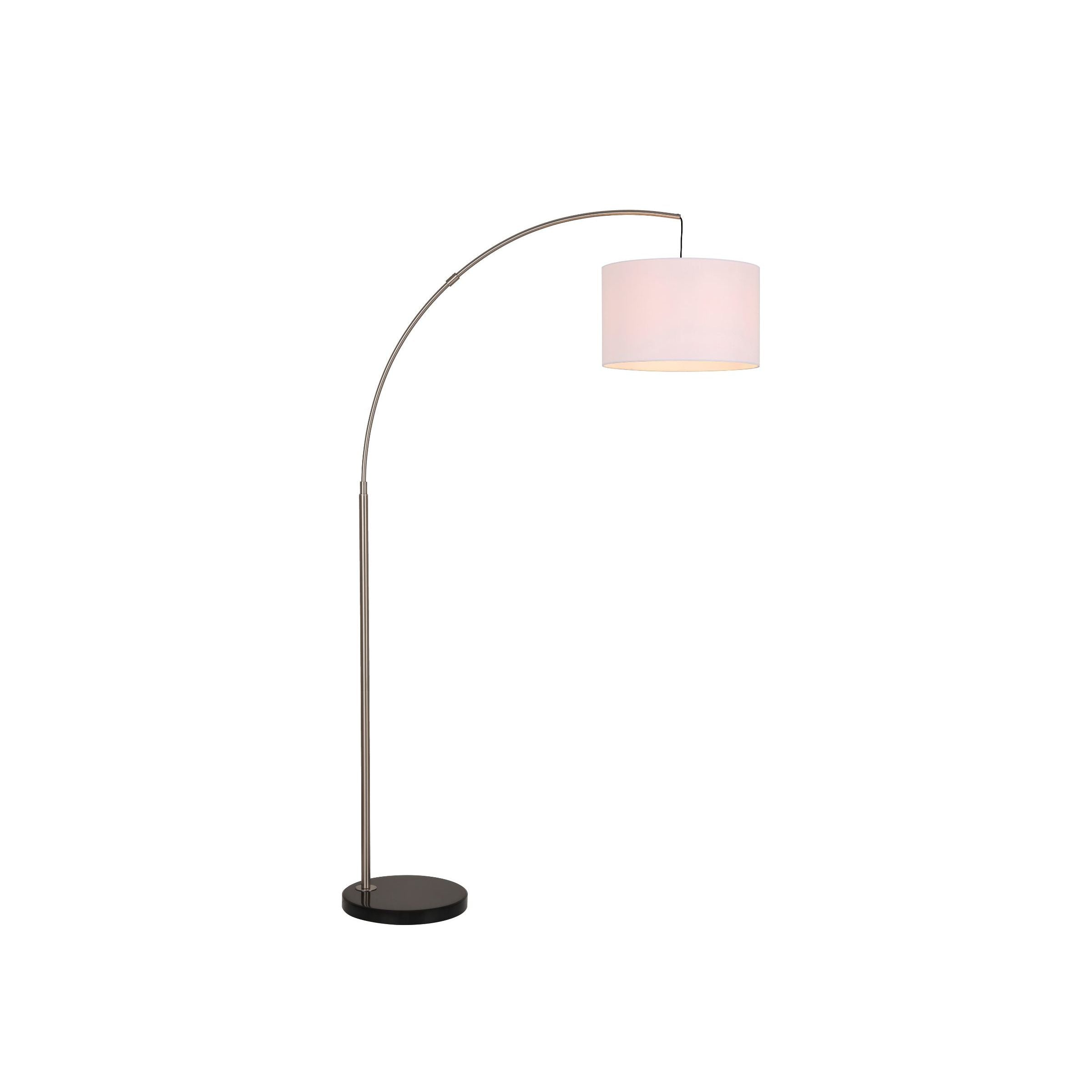 Steel Finished Metal Arc with Marble Base Floor Lamp 75.5"H
