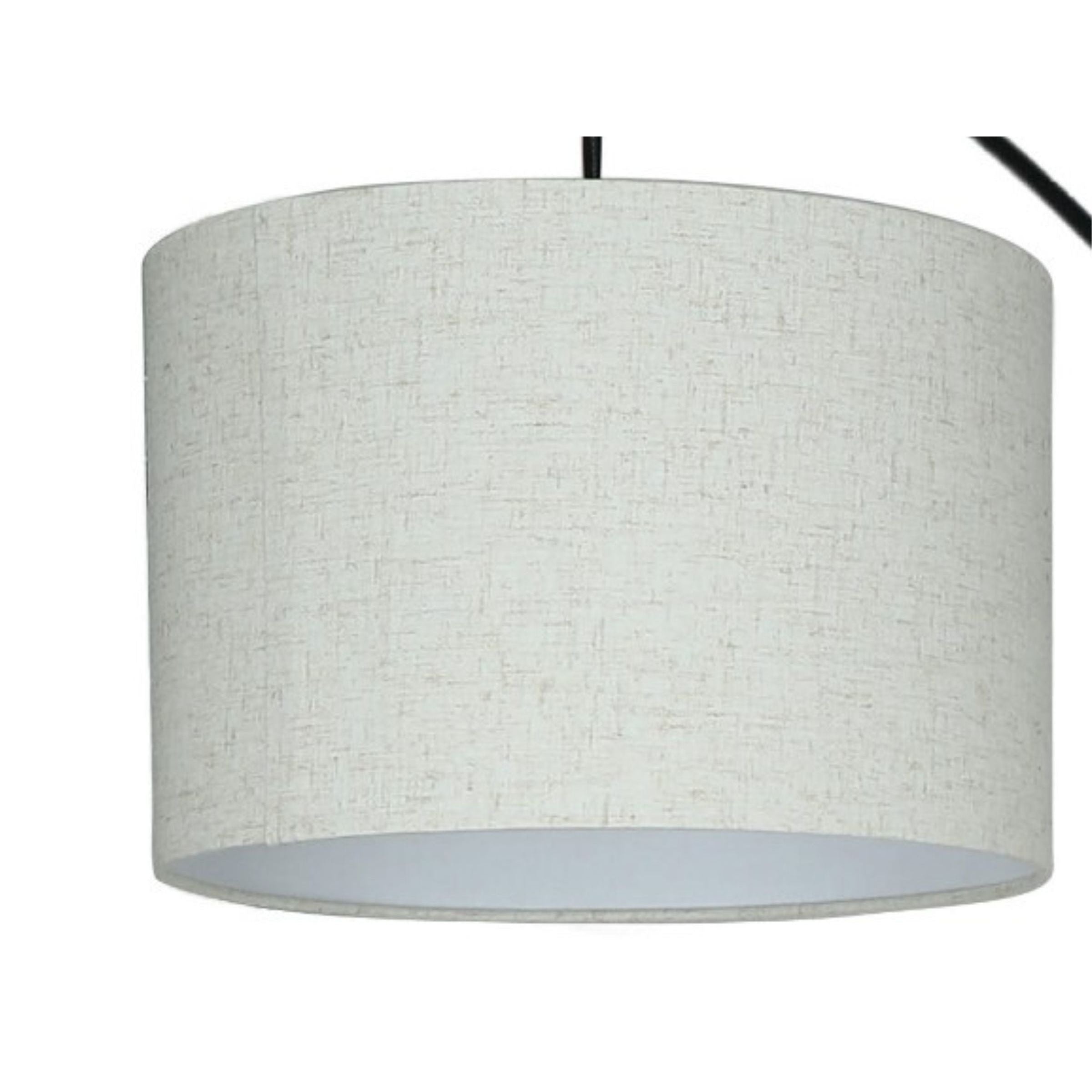 Black 3-Light With Drum Shades Marble Base Floor Arc Lamp 84"H