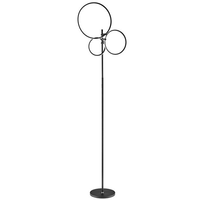 Black Tri Circle LED Floor Lamp 80"H