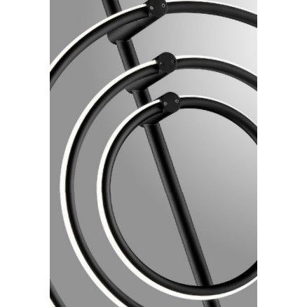 Black Tri Circle LED Floor Lamp 80"H