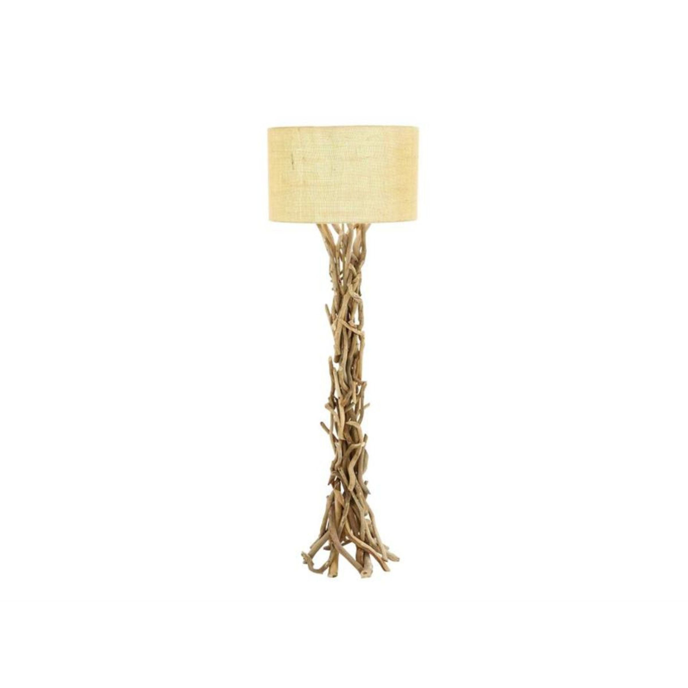 Driftwood and Metal Floor Lamp 62"H