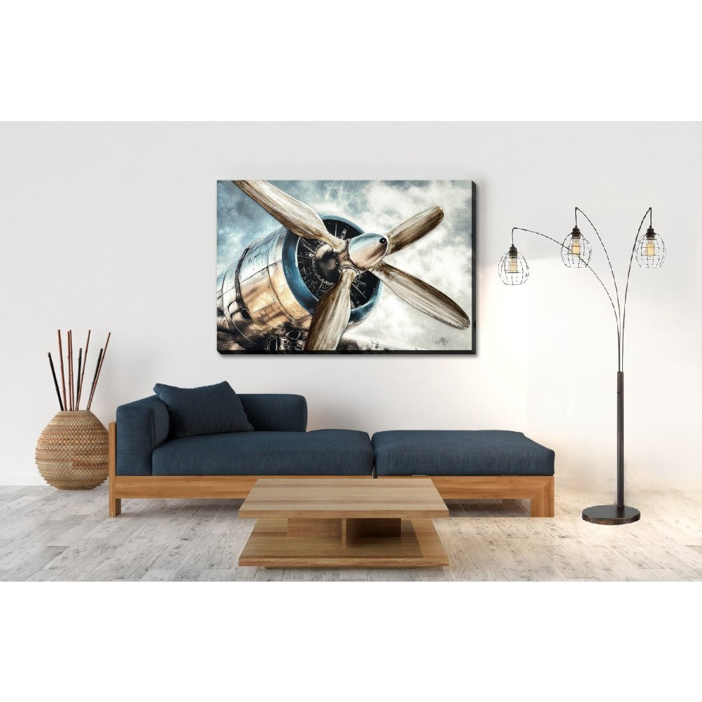 Bronze Caged Shade Arc Lamp Bulbs Included 87.25"H