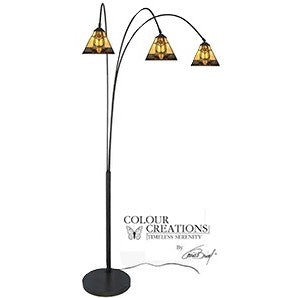 Marley 3-Lite Tiffany-Style Arc Floor Lamp 79"H