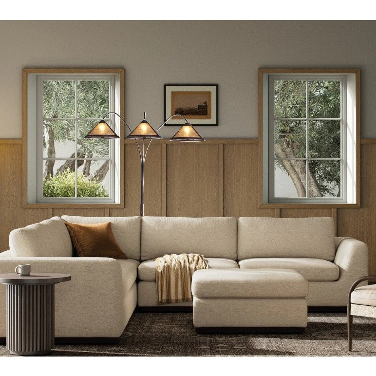 Mica 3-Lite Floor Arc Lamp 82"H