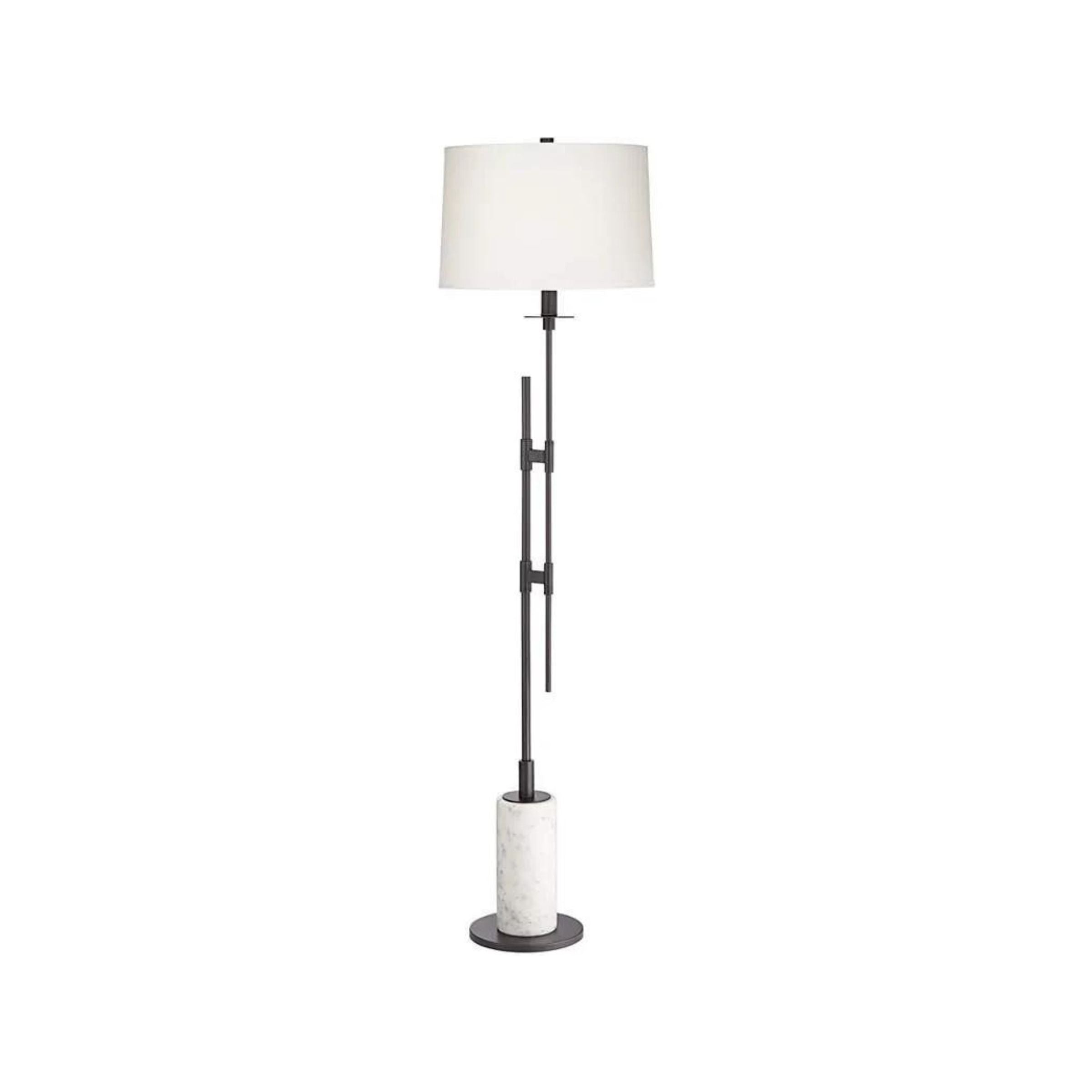 Metal and Marble Floor Lamp 65"H