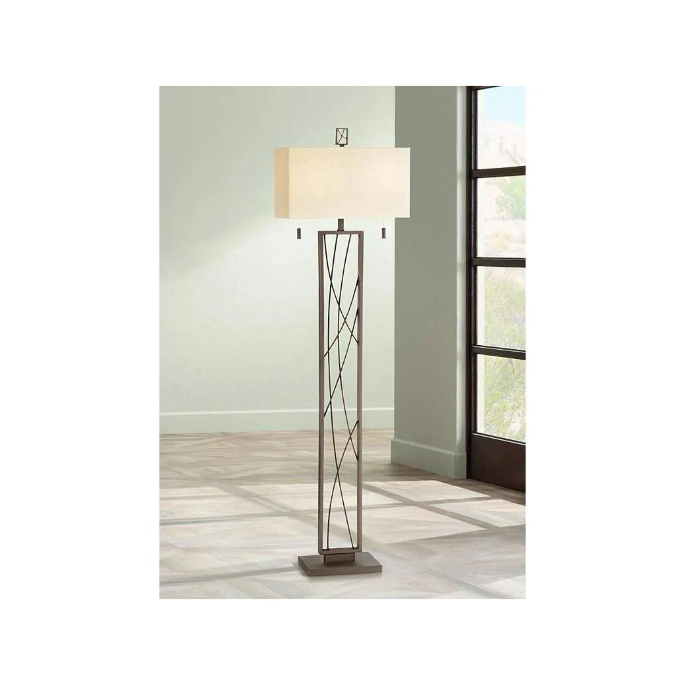 Criscross Metal Floor Lamp 64"H