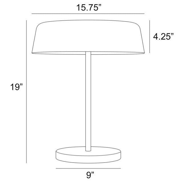 Black Metal Desk Lamp 19"H