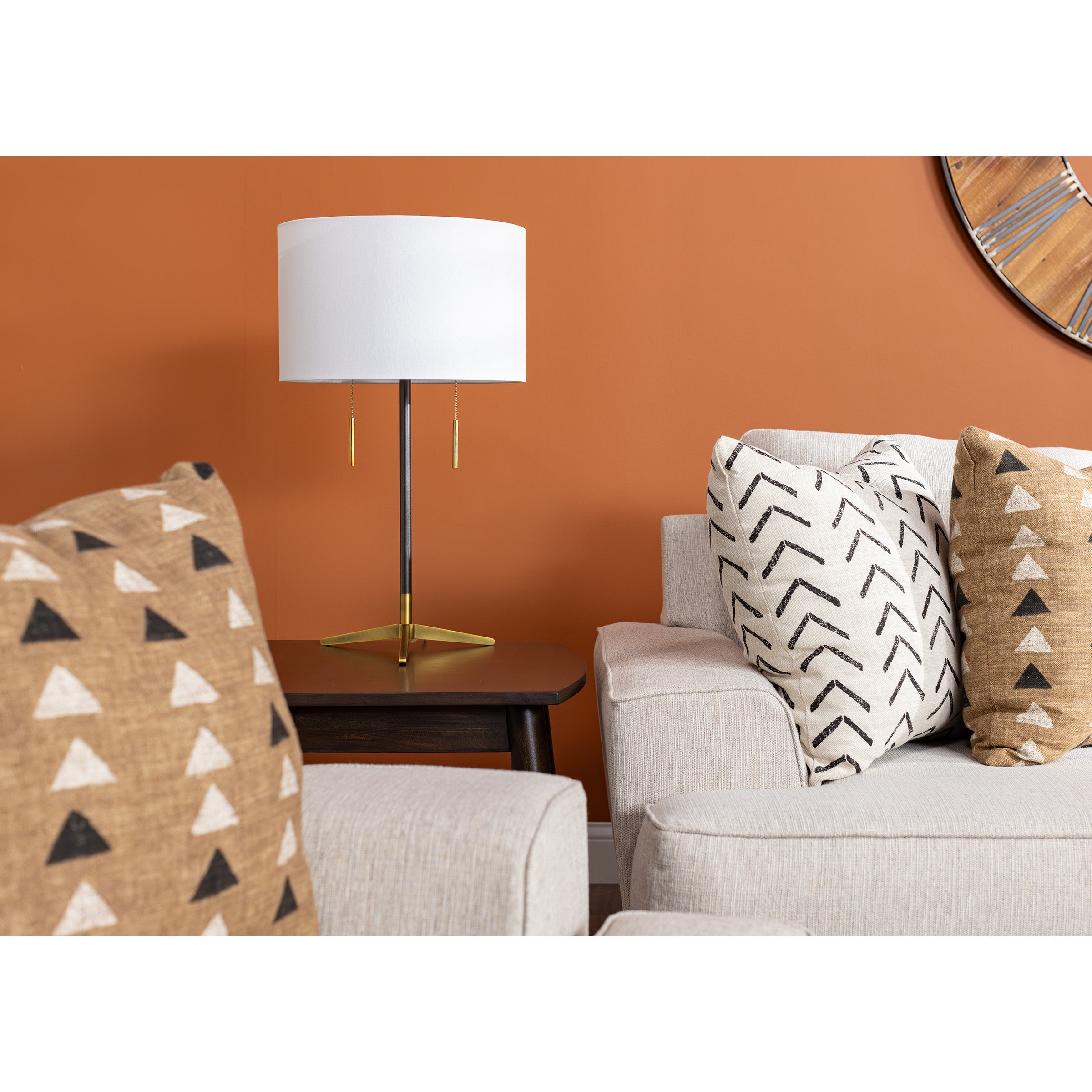 Black and Brass Metal Table Lamp 26.5"H