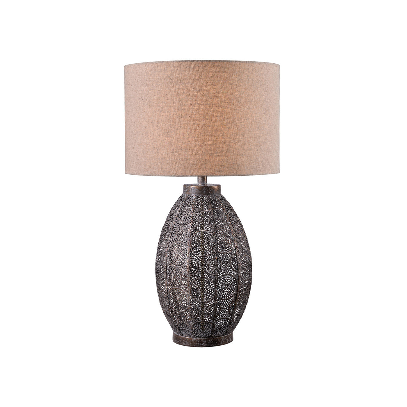 Metal Boho Pierced Table Lamp 29.5"H