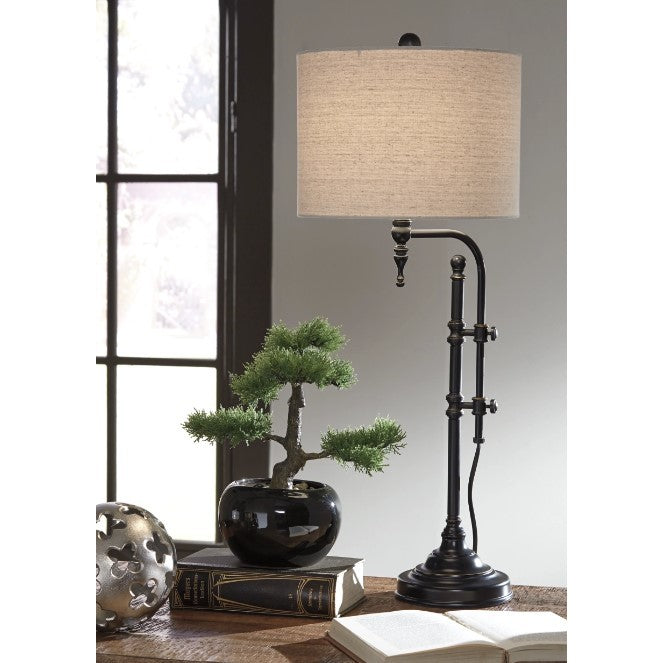 Black Metal Table Lamp 34"H