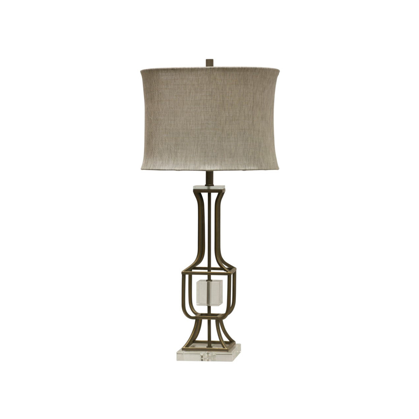 Gold Metal Caged Table Lamp 36.5"H